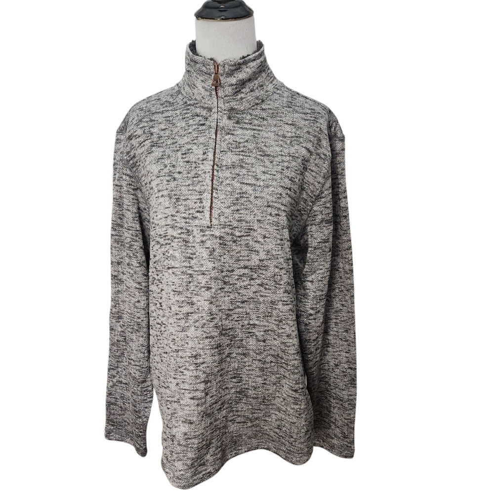 Men's WEATHERPROOF Vintage Heather Gray Quarter Zip Long Sleeve Size Medium